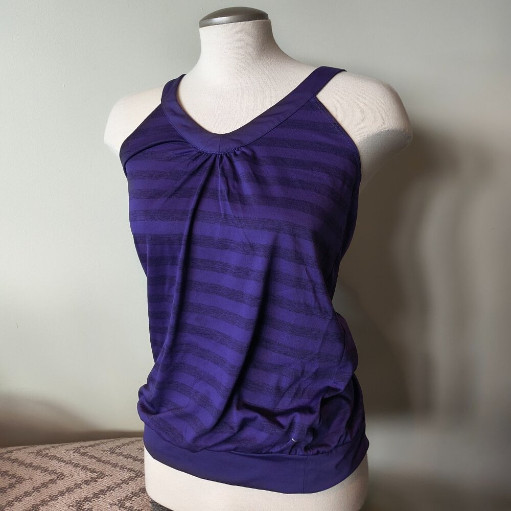 Old Navy Purple Striped Activewear Top